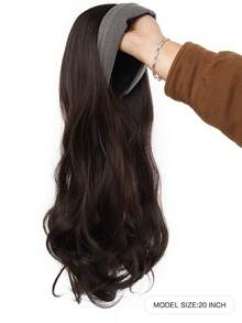 合成长直发发带半假发夹式接发蓬松自然假发金色发片带发带合成自然假发黑色棕色蓬松半假发接发女士 - 彩色 - 查看 10