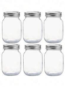 3pcs Glass Mason Jars, Glass Storage Jars With Airtight Lids, Suitable For Jam, Salad Dressing, Honey, Bath/Wedding Gifts, Kitchen Gadgets, Affordable Kitchen Accessories - Multicolor - View 1