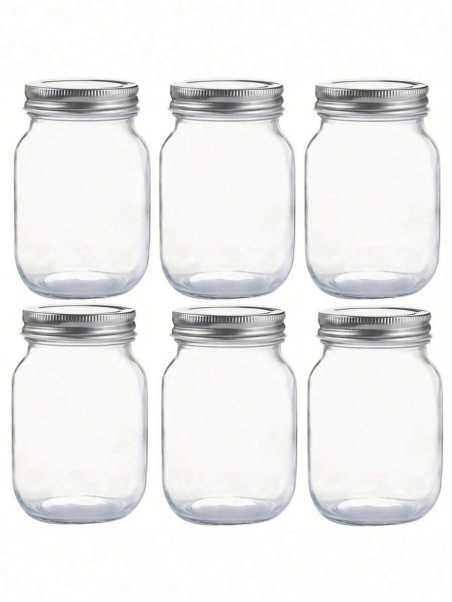 3pcs Glass Mason Jars, Glass Storage Jars With Airtight Lids, Suitable For Jam, Salad Dressing, Honey, Bath/Wedding Gifts, Kitchen Gadgets, Affordable Kitchen Accessories - Multicolor - View 1