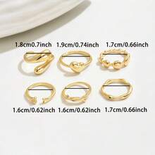 1 Set de Anillos de Pareja Asimétricos Geométricos Elegantes y de Moda - Multicolor - Ver 2
