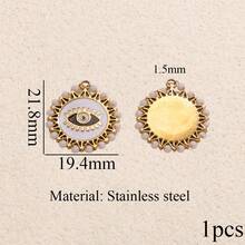 1件套不锈钢时尚复古红、白、蓝眼睛吊坠项链耳环手链DIY首饰制作套装 - 眼睛吊墜 - 查看 7