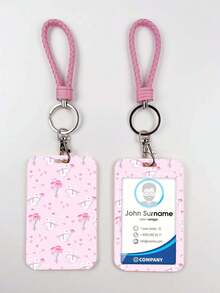 1个ABS材质可爱粉色星星兔子图案时尚个性化卡通拉推式卡夹钥匙扣包挂件，学生手环卡夹，女士手环卡夹，公交证件保护套，学生校园卡保护套 - 彩色 - 查看 10