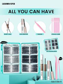 DIY睫毛嫁接套装睫毛粘合剂和密封剂簇状睫毛胶水防水持久睫毛粘合剂密封剂化妆工具 - 彩色 - 查看 2