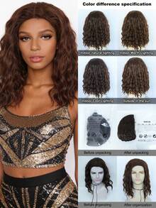 Versatile Brown Fluffy Women's Wig, Fits Music Festivals/Gatherings/Daily Office Looks, Comfortable & Lightweight, Natural Volume & Premium Texture - Multicolor - View 3