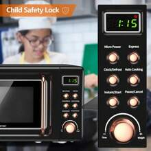 700W Retro Countertop Microwave Oven With 5 Micro Power And Auto Cooking Function - US A Type Plug(110-127V) - View 7