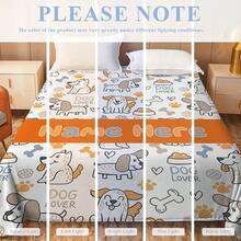 1pc Customized Fleece Blanket For Dog Lovers, Personalized With Name/Nickname, Minimalist Line Art Style, White Base With Soft Gray, Warm Orange, Light Blue, Featuring Cute Puppies, Paw Prints, Bones, Dog Bowls, Vibrant & Fresh, Machine Washable - Multicolor - View 9