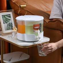 Rotating Cold Water Jug With Tap Fridge Optimized Multi Functional Cold Brew Beverage Dispenser 2L - White - View 1