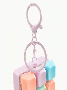 1PC Cute Macaron Fidget Keyboard Keychain, Pressable Rebound Keycap Stress Relief Toy With Double Ring Key Holder, Perfect For Daily Commute, Office, School, Desk Decor & Thoughtful Gift For Friends, Coworkers & Keyboard Lovers - Nhiều màu - Xem 2