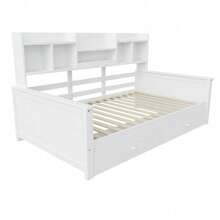 Kids Bed Frames, Headboards & Footboards - White + Wood + 90cm*200cm-1 - View 10