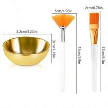 2/3/6/12/18pcs Esthetician Facial Care Spa Set, Includes Face Mask Mixing Bowls, Fan Brushes, Flat Brushes, Women Skincare Cosmetic Tools, Travel Friendly Facial Care Mixing Kit, Available In Gold, Silver, Rose Gold - A - View 9