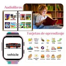 4G Reloj Inteligente para Smartwatch teléfonos con una Llamada SOS Camera de Video Música 8 Juegos Tarjetas de Palabras Pantalla táctil HD Reloj para Regalos para 4-14-035 - rosa (sin GPS) - Ver 4