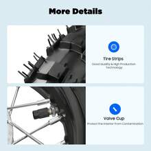 SanBouSi Complete Wheel Set For  CRF50 XR50 Dirt Bike, Alloy Front & Rear Wheels With Chain, Direct Replacement For BBR KLX, Heavy Duty Motorcycle Tire Kit - Black and Silver - View 11