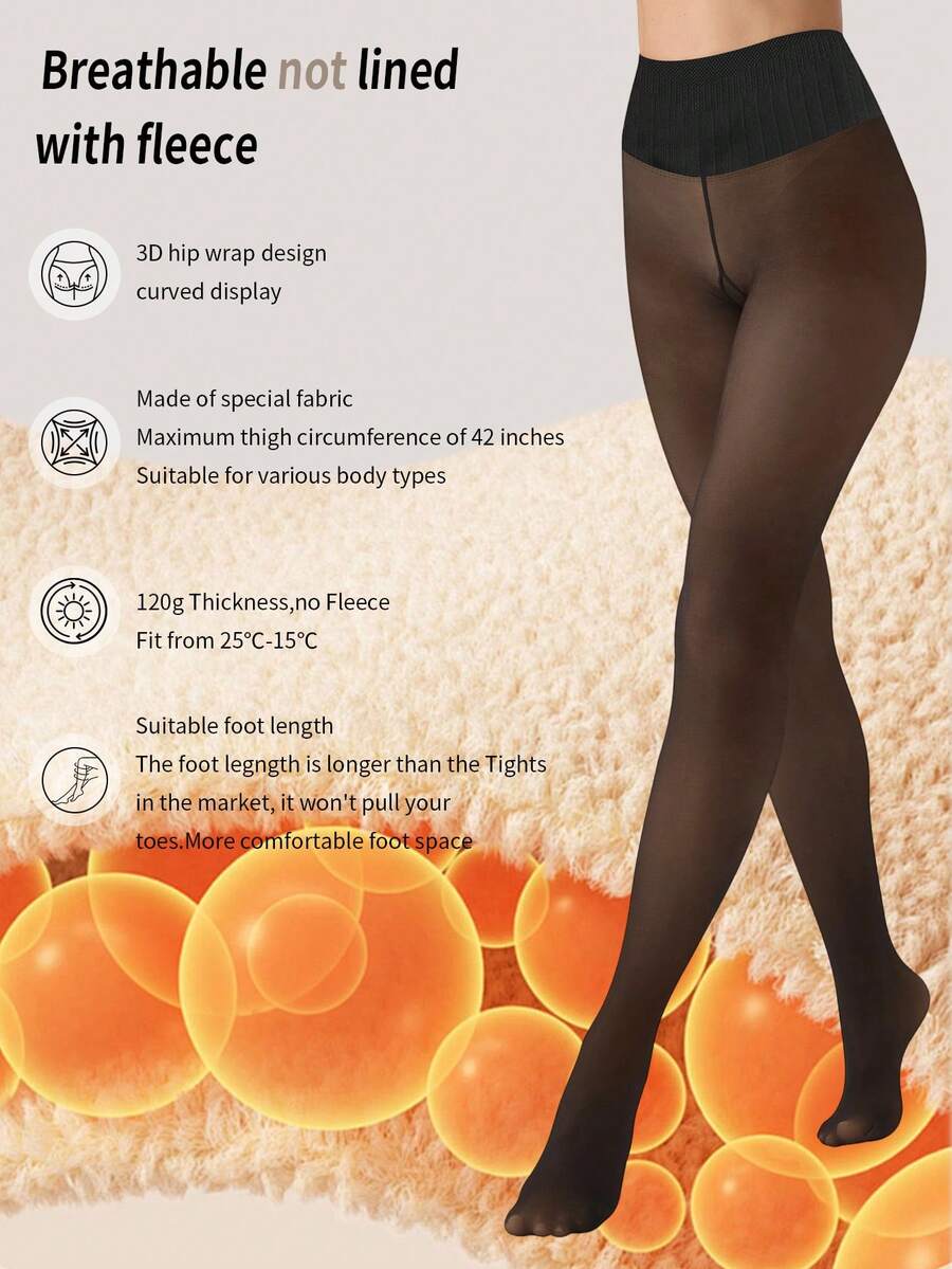 2026 New Tight Pants, 120g Women's Sexy Pantyhose, High Elasticity, Semi-Sheer, High-Waisted Design, Comfortable Breathable, - Black Transparent Skin - View 1