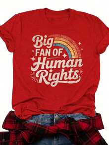 Women's T-Shirt Fitted Tops Print Y2K Crew Neck Tee-Plus Size - Women'S Red T-Shirt - Reading Rainbow Graphic Tee With Book Design - Casual Everyday Shirt For Teachers, Book Lovers - Valentine'S Day & Back To Outfits - Soft Everyday Top, Teacher Apparel, Playful Design, Comfortable Fit-Summer Festival Fashion,  Adult Heavyweight T-Shirt - 紅色-2 - 查看 7