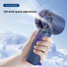Portable High-Speed Handheld Fan, USB Fast Charging, Digital Display 100 Adjustable Speeds, With Hook, Compact Yet Powerful Cooling For Office Desk And Outdoor, 1200mAh Rechargeable,Spring Summer Picks,Brides Maid Gifts,Room,Bedroom Decor,Beach,Travel,For Men,For Women,Vacation,Cute Stuff - Multicolor - View 7