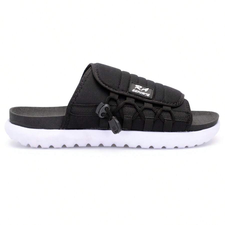 Asuna 3.0 Casual Polyester Lace-Up Outdoor Slippers - Black With White Sole - View 1