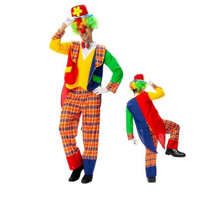 Disfraz de JokerCOS para adultos, que incluye chaqueta, camisa, pantalones y sombrero. Accesorio de corbata de moño para disfraz de rol, disfraz de actuación