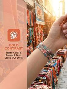 1条创意图案时尚智能手表表带，适用于 38mm 40mm 41mm 42mm 44mm 45mm 46mm 49mm，硅胶材质，兼容 Series 11 SE3 10 9 8 7 6 5 4 3 2 1 Ultra3/2/1，女士休闲运动日常佩戴表带，表带配件，适用于智能手表，表带，适合作为生日礼物送给亲朋好友，适合运动和日常佩戴。 - 彩色 - 查看 5