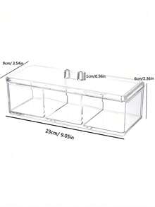 1 pieza Caja de almacenamiento de maquillaje de plástico, caja de almacenamiento de almohadillas de maquillaje para escritorio doméstico, bastoncillos de algodón, caja de almacenamiento y organización transparente a prueba de polvo de alta calidad, caja de almacenamiento de maquillaje minimalista y clara para organizar paletas de maquillaje, accesorios de uñas y cabello, cosméticos y suministros de belleza, organizador de maquillaje para tocador, organizador de baño, para vacaciones en la playa, colección de dormitorio, gran capacidad - transparente - Ver 4