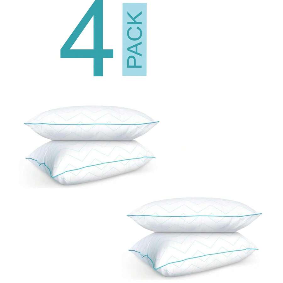 Soñare Almohadas 4 Pack Zigzag Estandar Tradicional Blanca - Blanco - Ver 1
