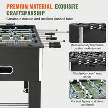 Foosball Table, 55 Inch Standard Size Foosball Table, Indoor Full Size Foosball Table For Home, Family, And Game Room, Soccer With Foosball Table Set, Includes 4 Balls And 4 Cup Holders - Black - View 2