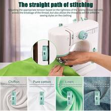 Manovix 12 Built-In Stitches, 2-Speed Mini Electric Sewing Machine, Beginner-Friendly Portable Household Sewing & Quilting Machine With Free Arm, Foot Pedal And Basic Sewing Tools Kit, Lightweight For Clothing Repair DIY Quilting Projects, Perfect Christmas Birthday Holiday Gift For Sewing & Craft Enthusiasts - Multicolor - View 10