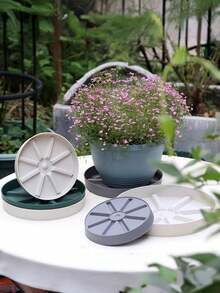 Breathable Flower Pot Tray, Round Root-Controlling Anti-Rot Pot Bottom Tray, Movable Water-Catching Tray - Multicolor - View 1