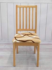 4pcs/6pcs Fiber Fabric Elastic Chair Cushion Covers, Geometric Print Pattern, Fashionable, Suitable For Home And Office Use, Chair Seat Cushion Covers - Multicolor - View 4