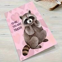 Funny Raccoon Valentines Day Card, Raccoon Greeting Cards, Funny Valentines Including Envelope - Multicolor - View 6