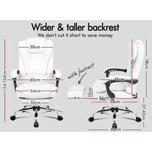 ALFORDSON Ergonomic Office Chair With 150 °   Recline & Footrest, Computer Desk Chairss With Massage & Heated Seat, Executive Swivel Leather Video Game Chair, Max 180kg (Dale White) - PU棕色 - 查看 2
