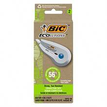 2 paquetes de cinta correctora Ecolutions Wite-Out de 19,8 pies, fabricada con 56% de plástico - -Blanco- - Ver 7