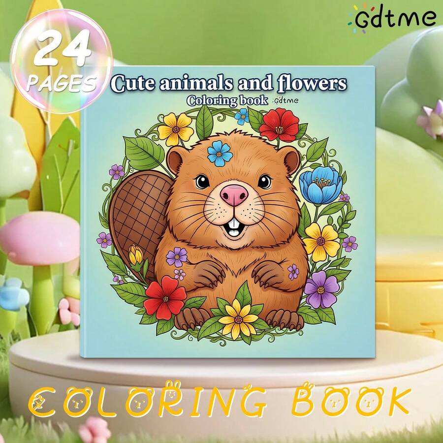 GDTME A Colorful Fantasy World Coloring Book, Cute And Fun, Containing 24 Pages Of Creative Illustrations To Inspire Creativity. Provides A Comfortable Coloring Experience. Suitable As A Birthday Gift, Anniversary Gift, Easter Or Back-To-School Gift For Family And Friends, Also Suitable For Those Who Enjoy Coloring, Can Be Used As Stationery Or Home Decor. Size: 7.9 X 7.9 Inches.