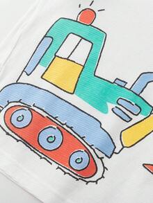 Balabala Baby Pajama Set, Short Sleeve Cotton Loungewear, Lightweight Summer Homewear - White Tone - View 3