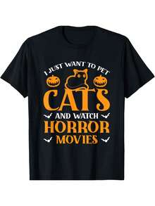 Solo quiero acariciar gatos y ver películas de terror - Camiseta - Multicolor 1 - Ver 10