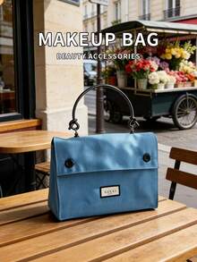 Blue Chain Shoulder Bag, Handbag, Cosmetic Bag, Clutch, Large Capacity Suitable For Cosmetics, Multi-Occasion, Great Gift Choice - Blue - View 1