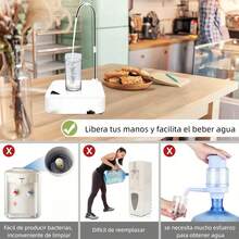 Dispensador de Agua Eléctrico Recargable, Bomba de Agua Automática,portátil, dispensador de agua portátil recargable por USB-C para uso doméstico - Blanco - Ver 2