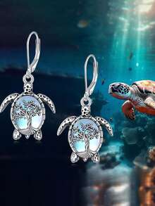 1对生命之树可爱海龟吊坠耳环 女士派对首饰 优雅配饰 情人节 周年纪念日 生日礼物 - 耳環 - 查看 1