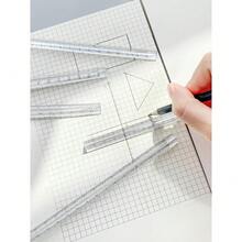 1pc Simple Transparent Triangular Ruler, 3D Drawing & Measuring Ruler, Sturdy & Smooth Precise Ruler For Drawing, Measuring And Office Use Back To School - Single Piece - View 2