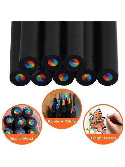 8/12/24 Colorful Pencil Rainbow Magic Gradient Pen Set Vitality Graffiti Painting Marker Kawaii Creative Writing Art Supplies Watercolor Sketchbook And Painting Notebook