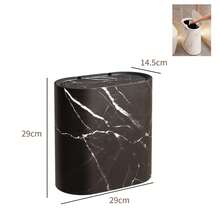A Round, Push-Button Lid Trash Can, A Plastic Bin For Bathroom Narrow Spaces, A Sorting And Storage Bin For Household Waste. - Black 12L - View 5