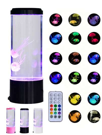Aquarium Lamp Jellyfish Lamp Fish Tank Decor Remote Control RGB Aquarium Night Light With 12 Color LED Aquarium Decor