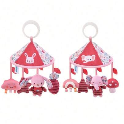 Nuevo colgante de paraguas rosa para coche, decoración de animales lindos adecuada para recién nacidos e infantes de 0+ meses