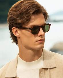 ¡RecomendadoCARFIA lentes de sol hombre polarizadas con protección UV400 - gafas cuadradas de acetato retro para conducir y pescar CA5405¡Top de Temporada - F: Montura verde militar con lentes grises - Ver 5