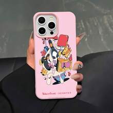 Estuche para teléfono con comida de fiesta de pingüinos compatible con  17,  16 Pro Max,  15 Pro Max,  13 y  12. Diseño divertido y colorido perfecto para los amantes de la comida, a prueba de golpes, impermeable, gran regalo para familiares, amigos y ocasiones especiales. - Rosa - Ver 2