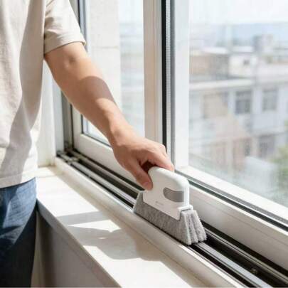 5pcs Window Track Cleaning Brush Set - Narrow Slot Cleaning Tool, Removes Dust/Debris/Hair (Home/Office) - Window Track Deep Cleaning Brush - Thoroughly Cleans Dirt/Stains In Living Room/Bedroom/Kitchen - Multipurpose Window Track Cleaning Tool