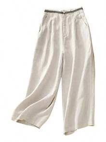 ¡RecomendadoPantalones N Para Mujer, Holgados, Casuales, De Pierna Recta¡Top de Temporada - Beige - Ver 11