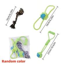 (Zufällige Farbe) Hundenagespielzeug-Set, strapazierfähiges Seilknoten-Spielzeug für Border Collie, Corgi, Teddy, kleine/mittlere/große Hunde, selbstspielendes & Langeweile linderndes Haustierzubehör - Verschiedenfarbig - Übersicht 1