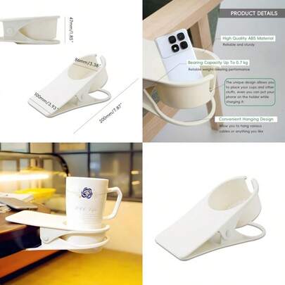 1Pcs White Drinking Cup Holder Clipwhich Can Be Used For Cars Boats Or Anywhere Else You Might Need To Keep A Drink