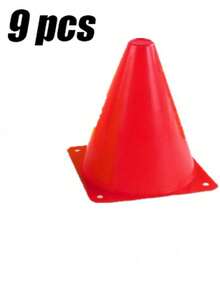 10pcs Children Football Training Standard School Traffic Cone Obstacle Marker Bucket, Multi-Cone Bucket Sports Equipment, Training Aids For Footwork, Agility, Speed, Red - Orange - View 23