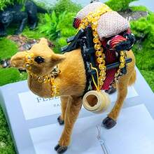 Figura realista hecha a mano de camello del desierto, estatua de animal 3D realista, decoración exquisita con copa dorada, adorno navideño, decoración de regalo, cadena de animales, decoración con tema del desierto, accesorio de escritorio, adecuado para el hogar y la oficina, idea de regalo perfecta y coleccionable, esencial de Ramadán, regalo de Eid Al-Fitr, aplicable para el hogar, la oficina, el escritorio, la decoración de la habitación, Eid Al-Adha, eventos islámicos, Ramadán Kareem, accesorios de escritorio de oficina - Unitalla - Ver 6